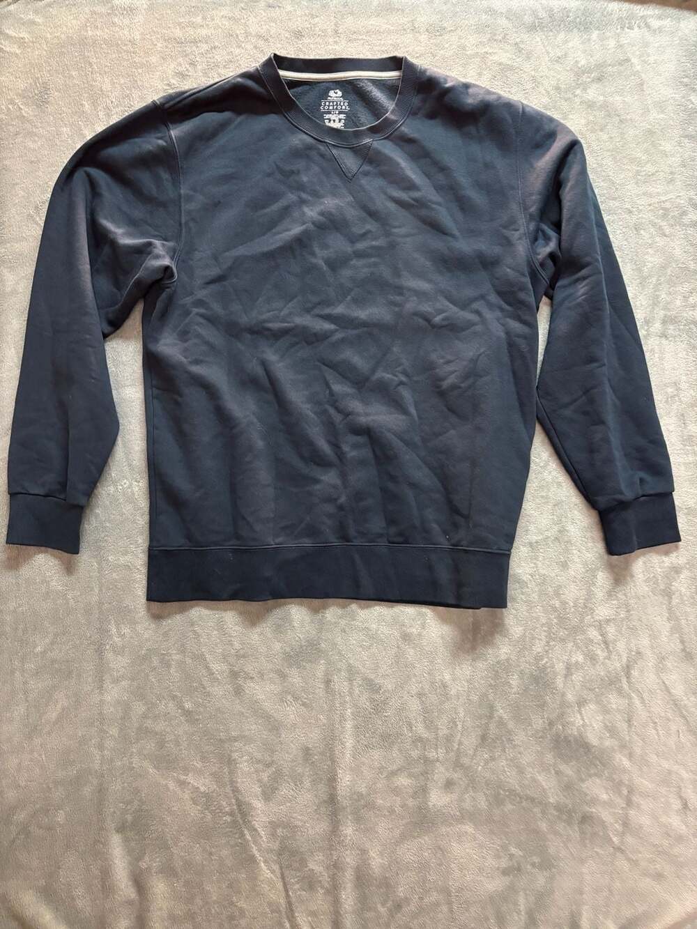 Fruit of the Loom Crafted Comfort Men's Navy Blue Fleece Crewneck Sweatshirt
